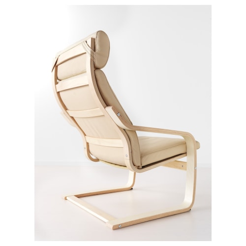 IKEA PO NG Armchair Birch veneer Glose eggshell Living Room